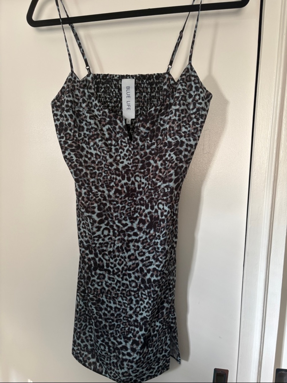 Blue Life Aqua Leopard Slip Dress with Black Spots